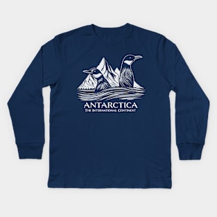 Antarctica with Icebergs and Penguins for Men and Women Kids Long Sleeve T-Shirt